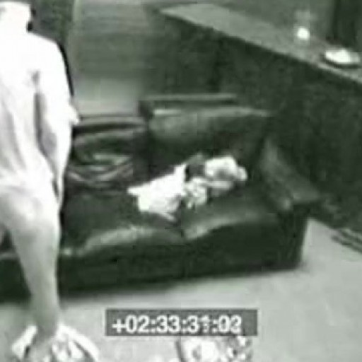 Naked on security cam
