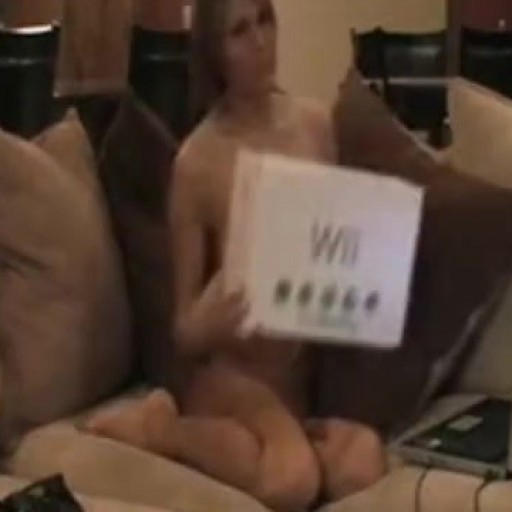 Melissa Midwest giving away a Nintendo Wii naked