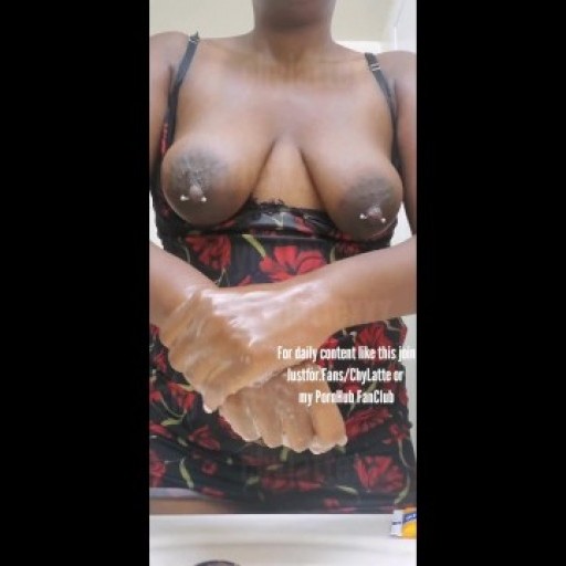 Ebony with Big Areolas Shows You How to Wash Your Hands to Avoid Spreading Corona Virus - Chy Latte