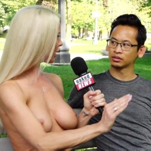 Reporter from the Naked News Program Interviews Asian Dudes! AMWF