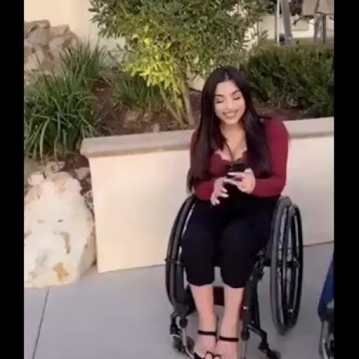 Women in wheelchairs fighting