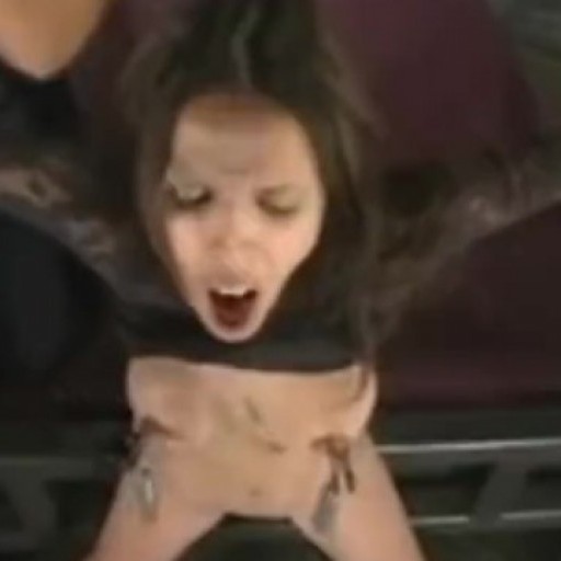 Scared whore with delicious body and tits gets her nipples clippe
