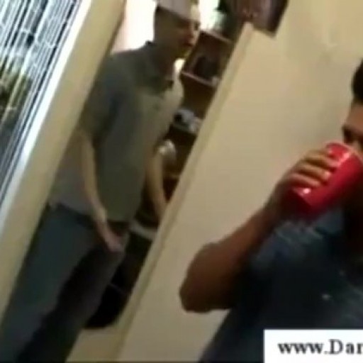 Drinking coke together leads to blowjob