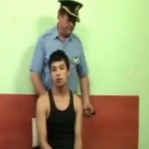 Stud Is Interrogate And Have To Cum By Gay Officer gay porn gays gay cums