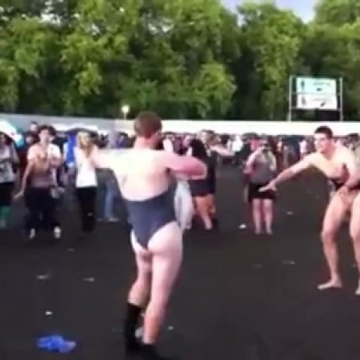 Nude Fight At Festival In Dirt
