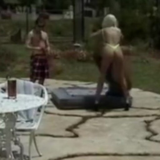 Slim bikini bimbo fucking by a pool
