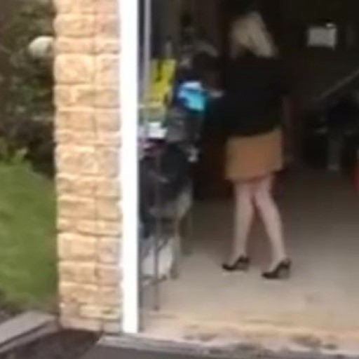 Hot Pantyhose Housewife In Public Flashing Her Pussy