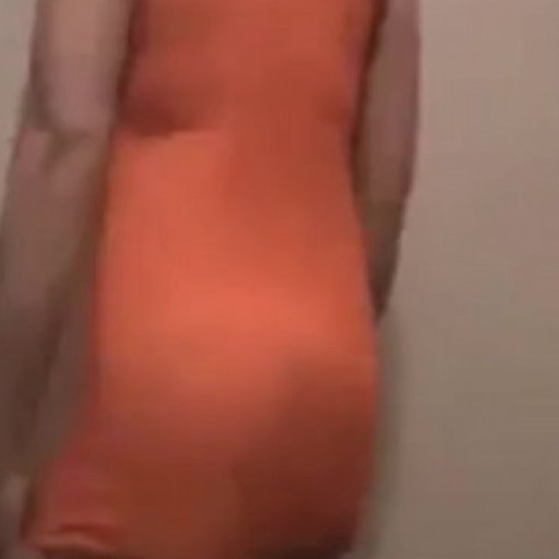 Preggo Lateshay Floppy Saggy 36 G Orange Mini Skirt Strip pregnant preg pre