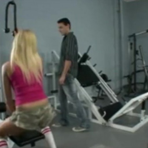 Flexible Petite blonde Teen slut fucked by a hard dick in the gym