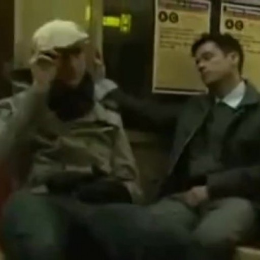 Amateur hung studs swaping head late night on Subway