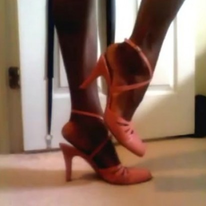 Ebony Soles in Pink Sexy Strappy Sling Backs