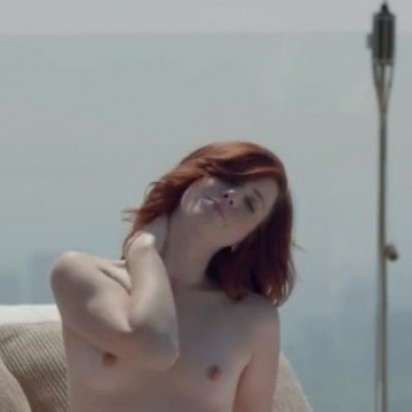delicate redhead opening vagina outside