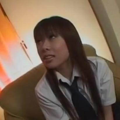 avmost.com - Lovely Japanese school chick gobbling down on a stiff man meat