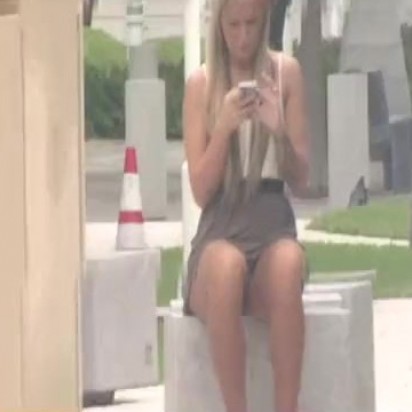 Upskirt video on blonde girl at the park