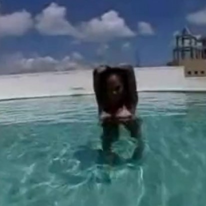 Afro Mega Ass Booty Big Titty Hoe In Pool Play And Fondled