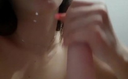 Beautiful and hot girl sucking cock with pleasure