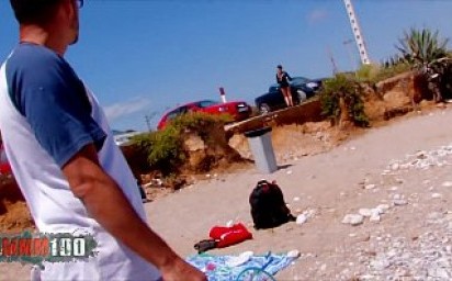 Amazing perfect blonde cop b. ass fucking at the beach
