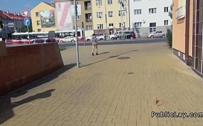 Czech amateur fucking pov in public for cash