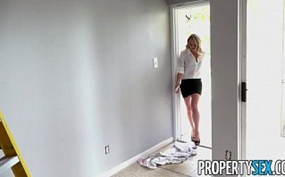 PropertySex - House painter smooth talks his hot blonde boss lady into sex