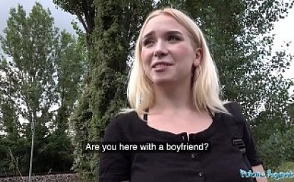 Public Agent blonde teen Russian Vera Jarw fucked outside
