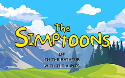 In the bathtub with the twin sisters - The Simptoons