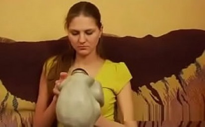 Russian gets off in her gas mask
