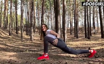 DOEGIRLS - Stella Flex - Sexy Teen Plays With Dildo Through The Woods