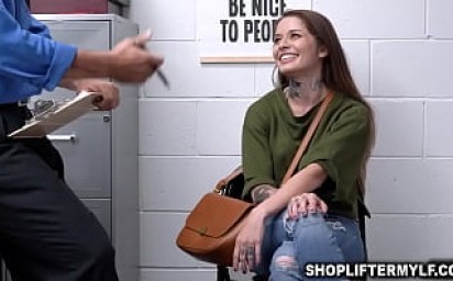 Beautiful Tattooed MILF Vanessa Vega is a well known shoplifter that likes being fuck after getting caught of her crime.
