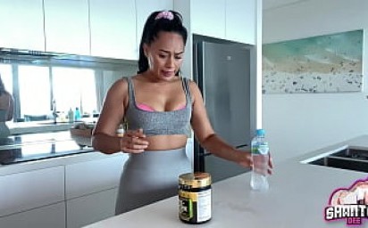 I Try Pre WorkOut before this Epic Deepthroat Blowjob! I keep Sucking after he Cums in my Mouth!