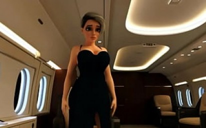 Futanari BOSS fucks hot ass in an airplane - 3D Animation