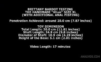 Brittany Bardot Testing The Handmade "Khun" Size Xl (With Additional Anal Fisting) TWT015