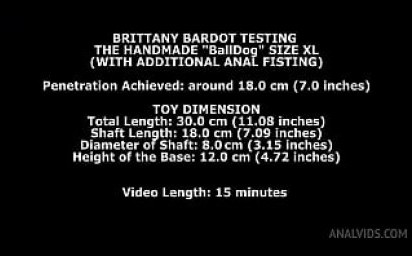 Brittany Bardot Testing The Handmade "Balldog" Size XL (With Additional Anal Fisting) TWT017