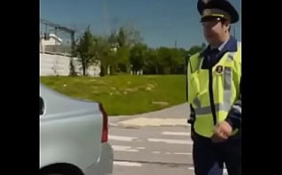 Russian policeman and naked chick CENSORED funny video