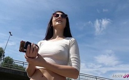 GERMAN SCOUT - SHY 18YO CANDID ASS TEEN KATY PICKUP AND TRICKED TO FUCK IN BERLIN