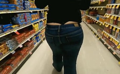 Mom Showing Her Huge Booty Whale Tail Wal-Mart Shopping