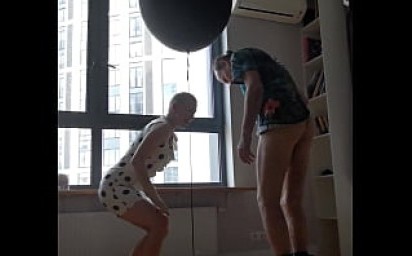 Grandfather took his granddaughter during the holiday and fucked her hard near the window