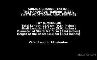 Subana Grande Testing The Handmade Balldog Size L (With Additional Anal Fisting) TWT174