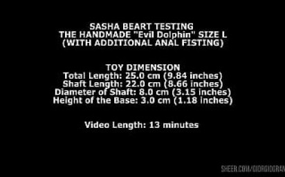Sasha Beart Testing The Handmade Dolphin Size L (With Additional Anal Fisting) TWT153