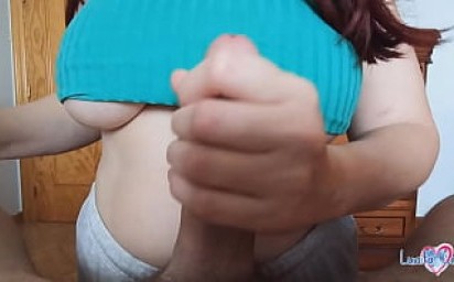 Busty Stepmom gives him a Titfuck until he Cums on her tits