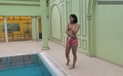 Nude swimming pool erotics by Lady Dee Czech teenie