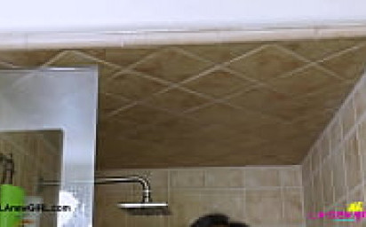 Amazing brunette with sexy body took a shower